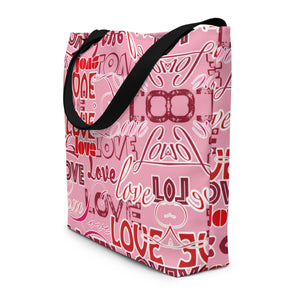 Love All-Over Print Large Tote Bag